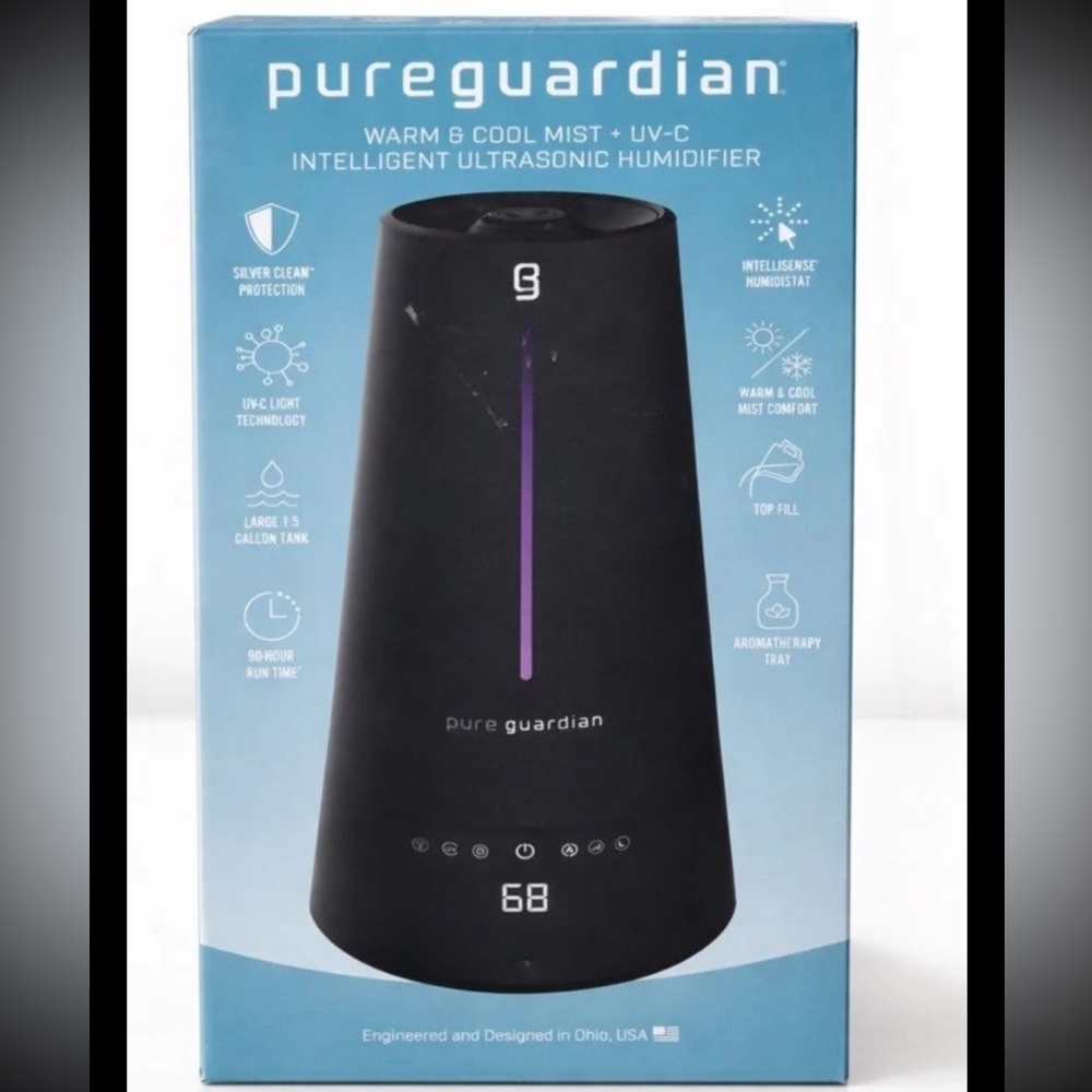 Pure Guardian Humidifier Warm and Cool Mist with Aromatherapy Tray Last 100-hour